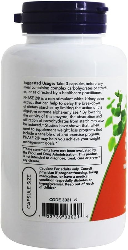 NOW Foods Phase 2 500 mg 120 Veggie Capsules