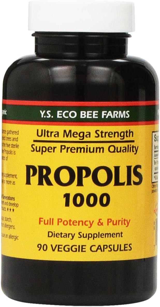 Raw Unprocessed Propolis 1000mg - Y.S. Organic Bee Farms (90 Capsules, Pack of 2) - görsel 1