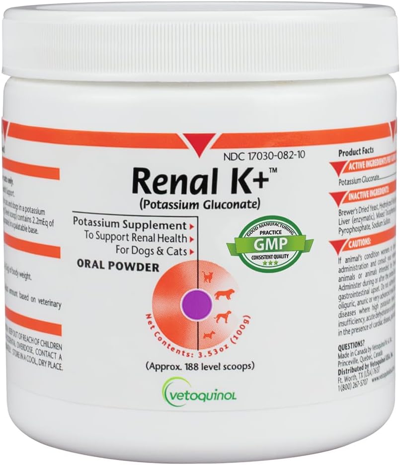Vetoquinol Renal K - Potassium Supplement Powder for Dogs & Cats - Supports Kidney Health - 99g - görsel 1