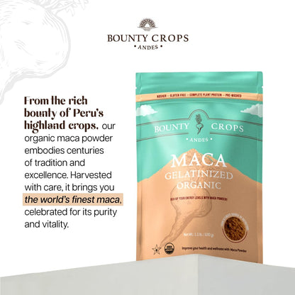 Organic Maca Powder Gelatinised 680 g Bag (1.5 lb), Energy & Vitality Booster, Non-GMO & Gluten-free, Peruvian Superfood, Certified Organic