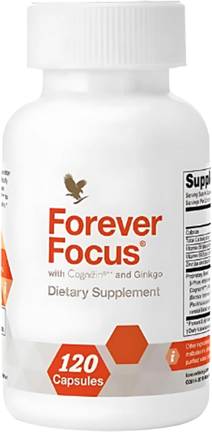 Forever Focus - Brain Clarity and Focus Supplement with Cognizin, Bacopa, and B Vitamins (120 Capsules) - görsel 1