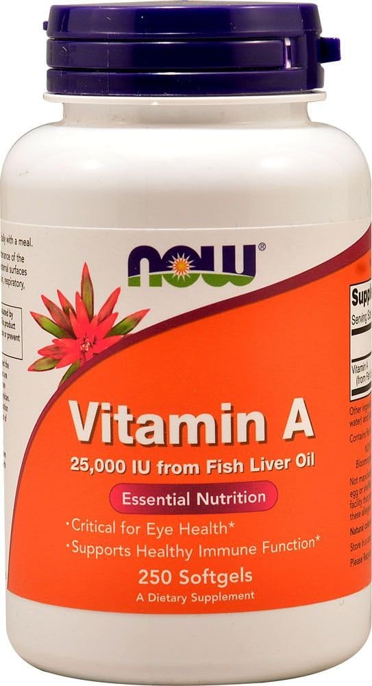 NOW Foods Vitamin A 25,000 IU Softgels - 250 Capsules (Pack of 3) - görsel 1