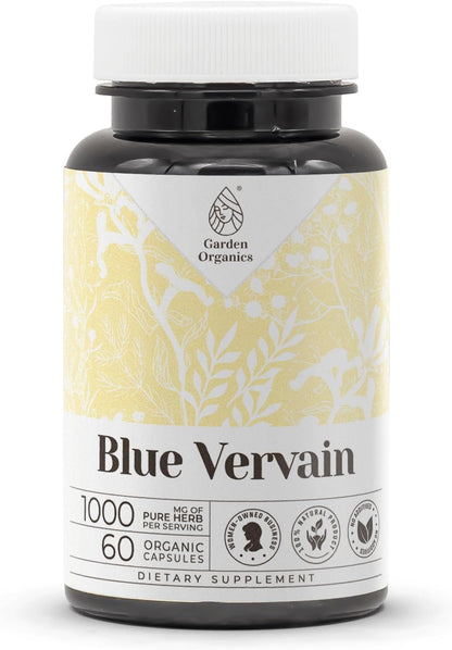 Garden Organics Blue Vervain 120 Capsules | High-Potency Herbal Food Supplement