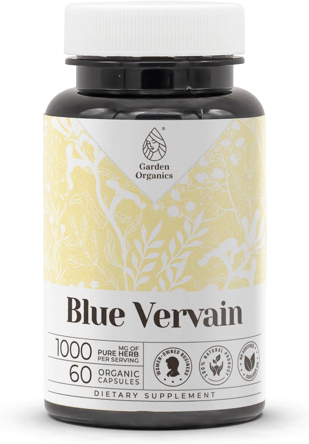 Garden Organics Blue Vervain 60 Capsules – Herbal Food Supplement with Vegetarian Capsules - görsel 1