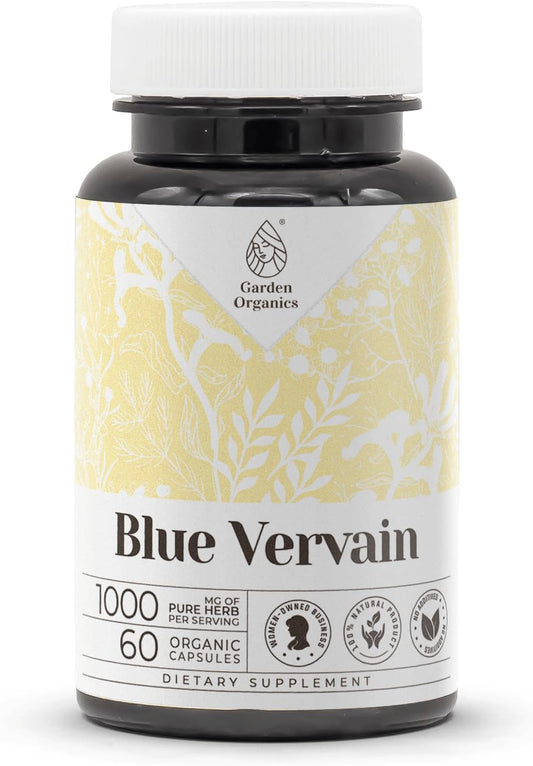 Garden Organics Blue Vervain 60 Capsules – Herbal Food Supplement with Vegetarian Capsules