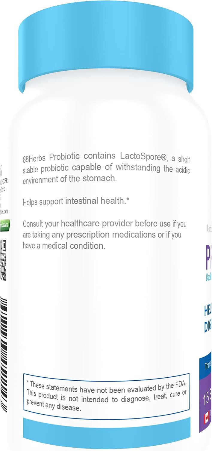 88herbs Probiotic – Bacillus Coagulans – Premium Grade Lactospore – Vegan – 60 Capsules - görsel 3