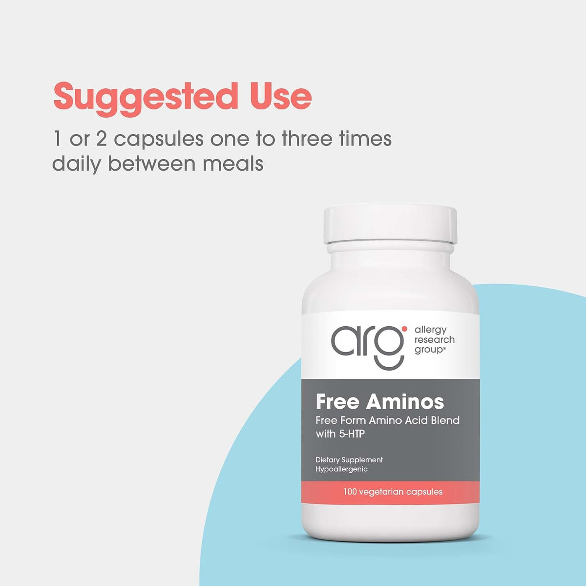 ARG Free Aminos - Free Form Amino Acid Complex with 5-HTP - Essential Amino Acids for Muscle and Neurological Support - 100 Vegetarian Capsules - görsel 3