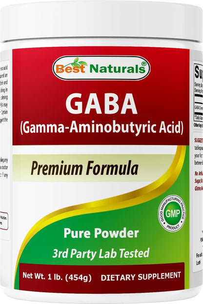 Best Naturals GABA (Gamma Aminobutyric Acid) Pure Powder, 454g