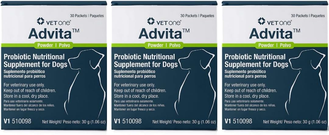 Vet One Advita Probiotic Nutritional Supplement for Dogs (3 Boxes, 90 Packets) - görsel 1