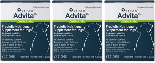 Vet One Advita Probiotic Nutritional Supplement for Dogs (3 Boxes, 90 Sachets)