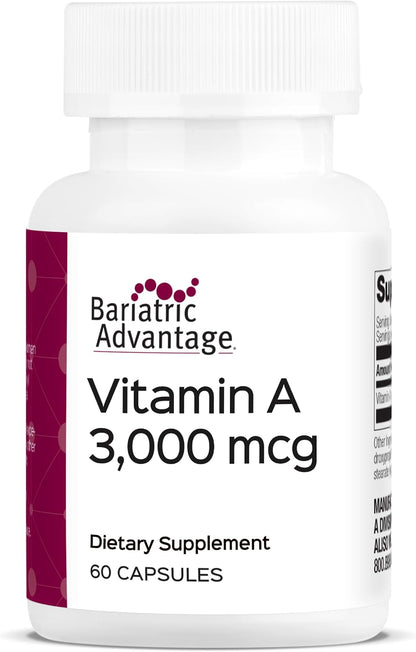 Bariatric Advantage Vitamin A 3,000 mcg – for Bariatric Surgery Patients – Easy-Digest Mini Capsules – 60 Capsules (Pack of 2)