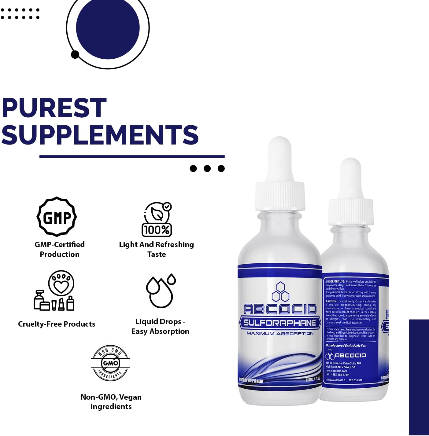 ABCOCID Activated and Stabilised Sulforaphane - 490 mg Liquid Supplement - 120 ml (240 Servings) - görsel 8