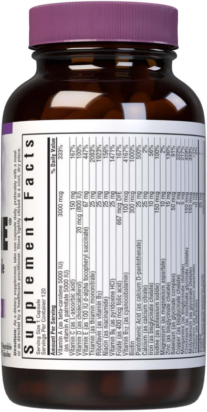 Bluebonnet Nutrition Multi One (With Iron) Vegetable Capsules - 120 Count