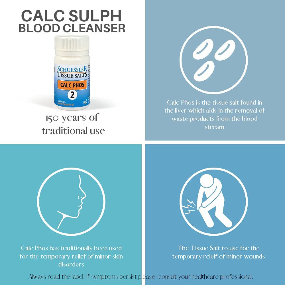 Schuessler Tissue Salts Calc Sulph No. 3 6X Cell Salts, 125 Tablets - görsel 8