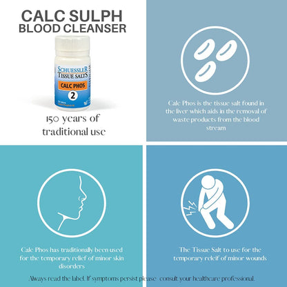 Schuessler Tissue Salts Calc Sulph No. 3 6X Cell Salts, 125 Tablets