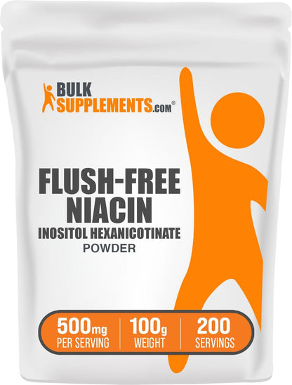 BulkSupplements.com Flush Free Niacin Powder - Inositol Hexanicotinate, Vitamin B3 Food Supplement, 500mg per Serving, 5kg (Pack of 5)
