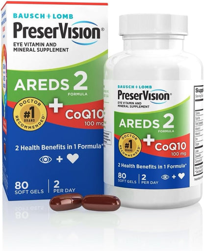 PreserVision AREDS 2 Eye Vitamins with CoQ10 – Eye Health Support: Vitamin C and E provide antioxidant protection, – Image 1