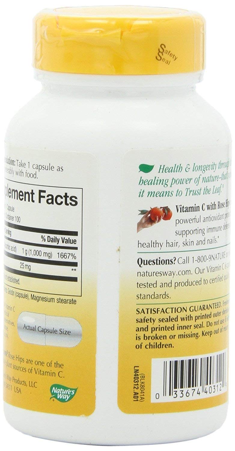 Nature's Way Vitamin C 1000mg with Rose Hips, 100 Tablets - görsel 3