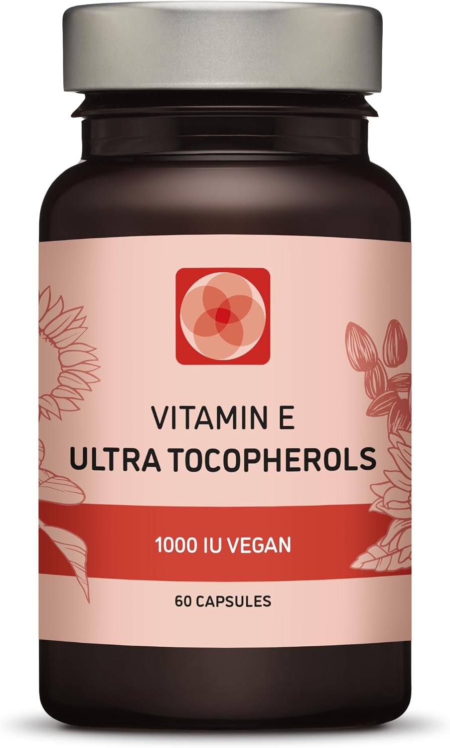 Vitamin E 1000 IU Ultra Tocopherol 450mg Vitamin E Vegan – All 4 Tocopherols - Alpha Tocopherol + Beta Tocopherol + Gamma Tocopherol + Delta Tocopherol – Unique d-Alpha (180) - görsel 1