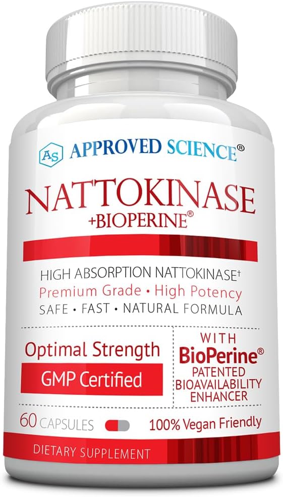 Approved Science Nattokinase - 4,000 FU - 200 mg - Free from Vitamin K2 - Contains BioPerine - One Month Supply - Vegan, Non-GMO - 360 Capsules - görsel 8