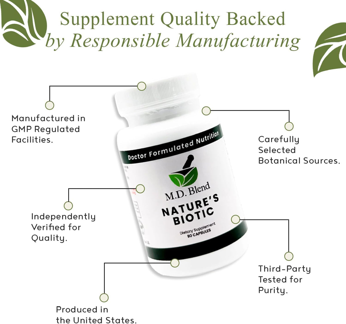 Nature's Biotic Berberine Supplement – Daily Wellbeing Support with Oregano, Garlic, Vitamins C & B6, Magnesium, and Zinc, 90 Capsules - görsel 5