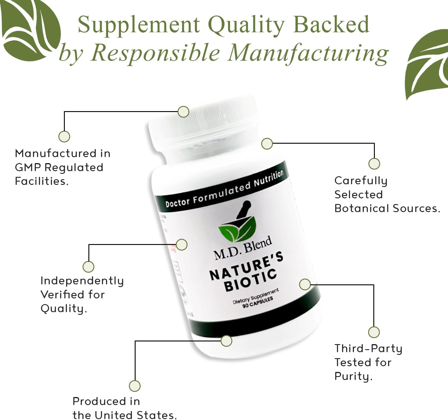 Nature's Biotic Berberine Supplement – Daily Wellbeing Support with Oregano, Garlic, Vitamins C & B6, Magnesium, and Zinc, 90 Capsules - görsel 5