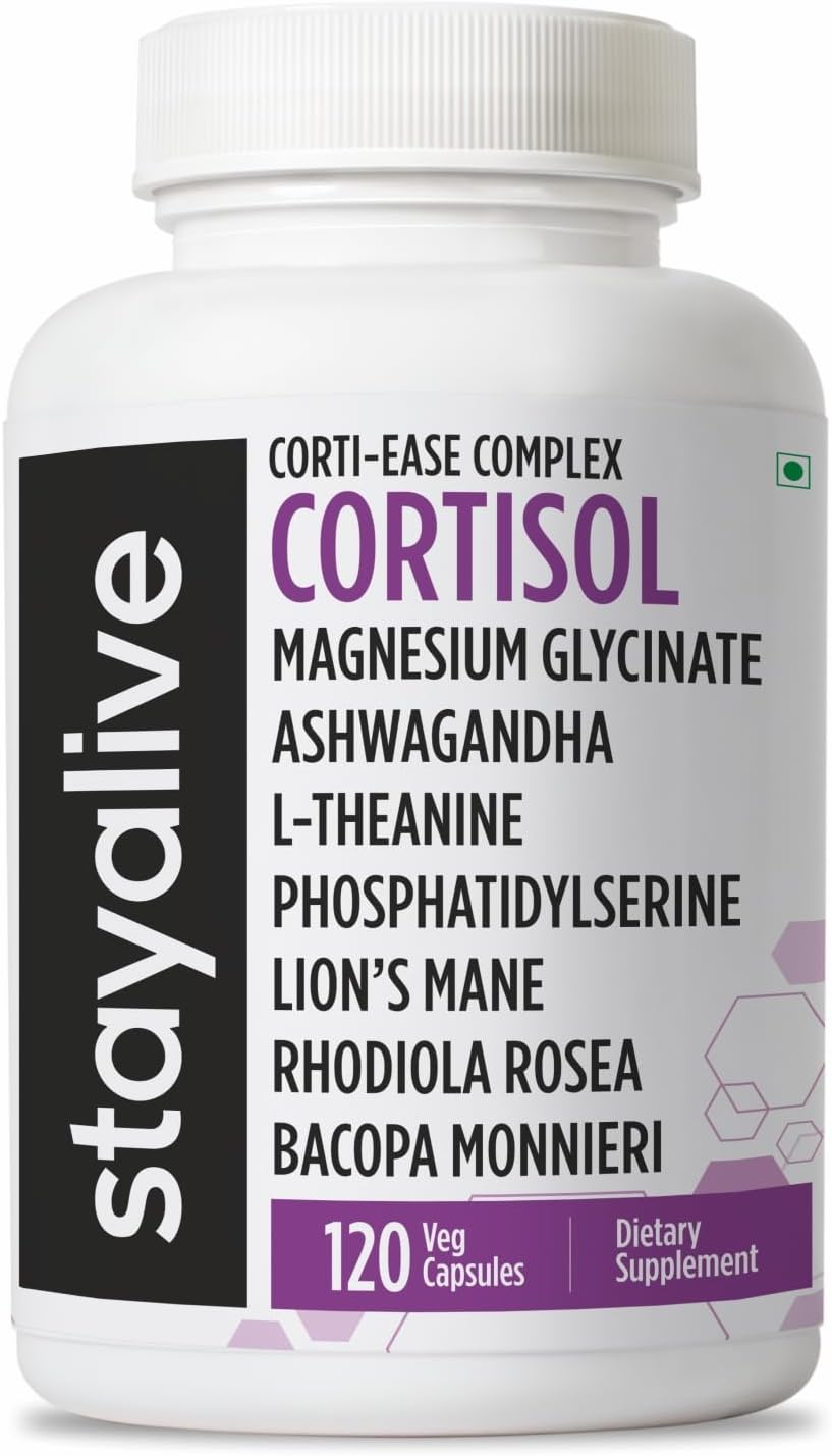 STAY ALIVE Cortisol Manager Supplement 15-in-1 Complex – 120 Vegan Capsules - görsel 1