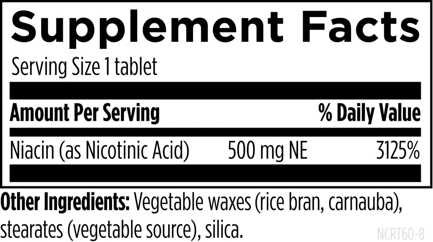 Designs for Health Niacin 500mg – Controlled Release Vitamin B3 (Nicotinic Acid) – 60 Tablets - görsel 3