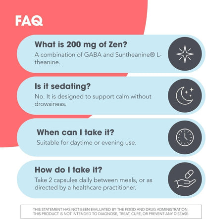ARG 200 mg of Zen - L-Theanine & GABA Supplement for Calm and Stress Balance