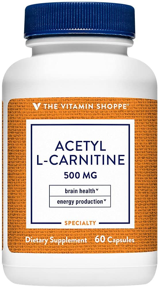 The Vitamin Shoppe Acetyl-L-Carnitine 500mg – Supports Healthy Brain & Memory Function, Contributes to Energy Production – Carnipure™ Offers Purest Form of L-Carnitine (60 Capsules) - görsel 1
