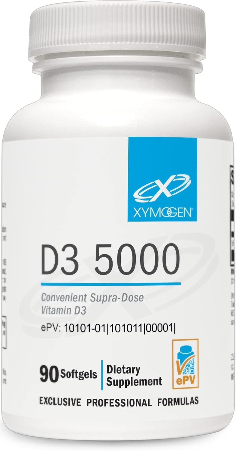 XYMOGEN D3 5000 – Bioavailable Vitamin D3 5000 IU – High Strength Supplement – 90 Softgels - görsel 1