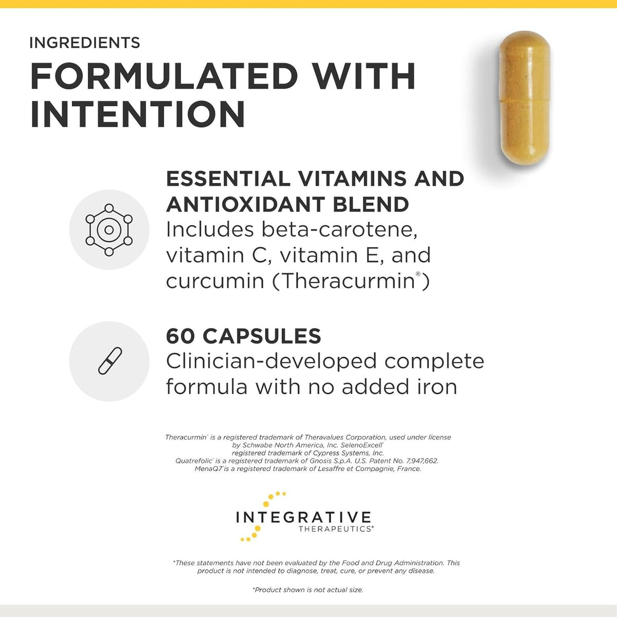 Integrative Therapeutics Clinical Nutrients HP - Daily Multivitamin with Antioxidant Support, No Added Iron - 60 Tablets – Image 4