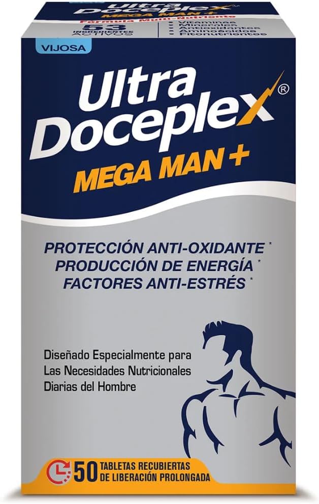 Ultra Doceplex Mega Man+ & Mega Woman+ – Tailored Multivitamin Duo for Men and Women – 50 Prolonged-Release Tablets Each – Energy, Stress, and Antioxidant Support - görsel 3