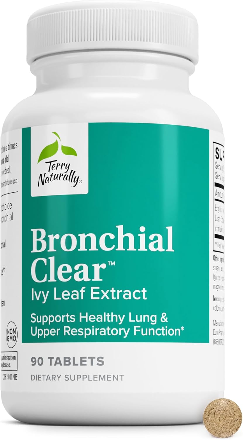 Terry Naturally EuroPharma Bronchial Clear Ivy Leaf Extract – 90 Tablets - görsel 1