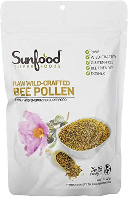 Sunfood Superfoods Raw Wild-Crafted Bee Pollen - 227g
