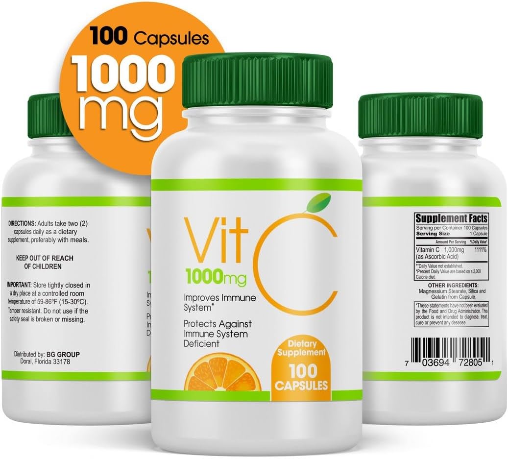 Vitamin C 1000mg Supplement - 100 Capsules (Pack of 3) - görsel 3