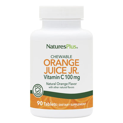 NaturesPlus Orange Juice Junior Chewable Vitamin C, 100 mg, 90 Vegetarian Tablets