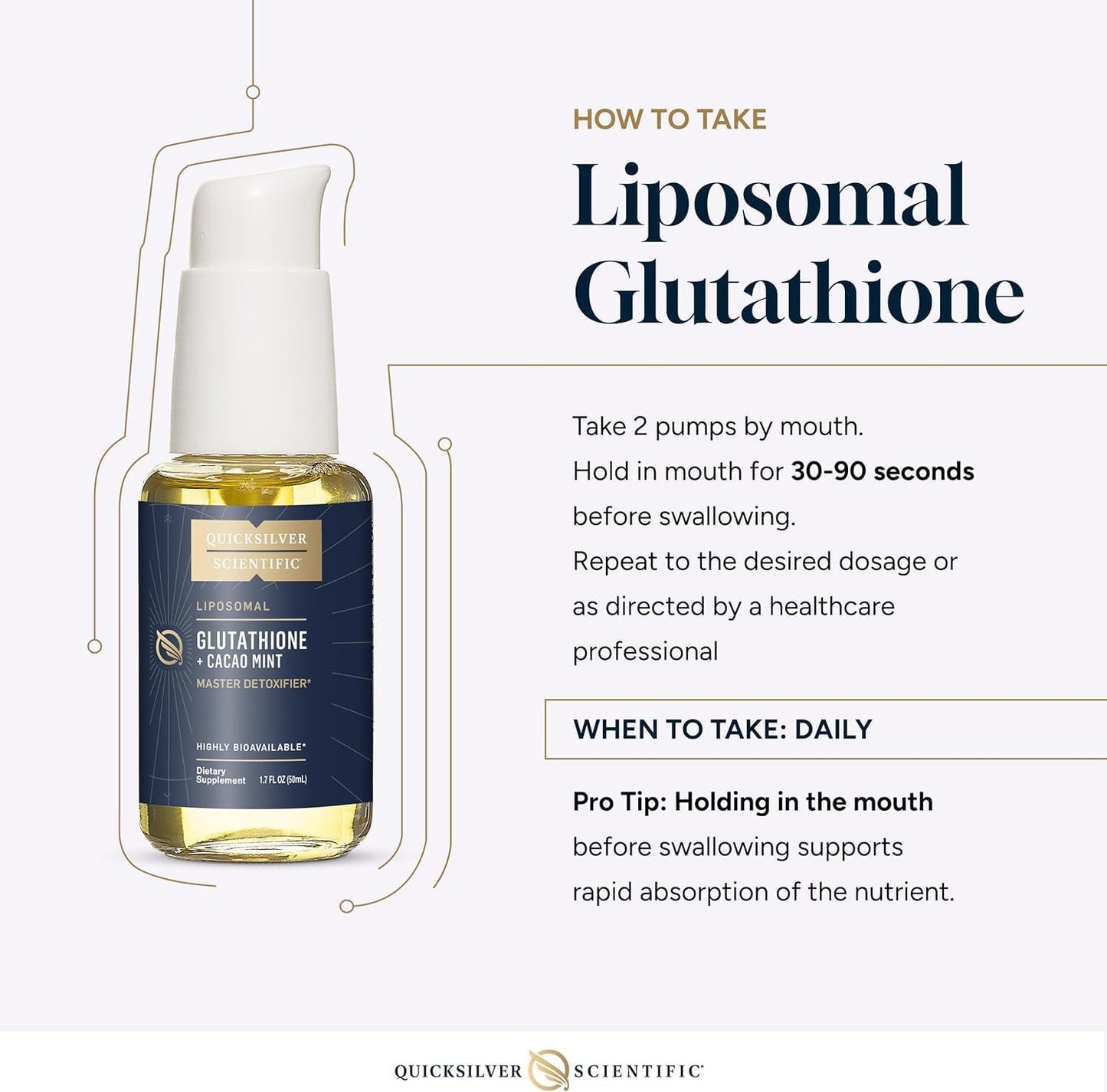 Quicksilver Scientific Liposomal Glutathione - Cacao Mint (50 ml) - görsel 6