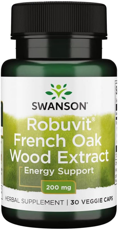 Swanson Robuvit French Oak Wood Extract 200 mg, 30 Vegan Capsules
