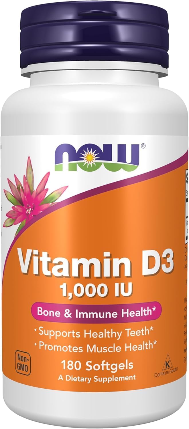 NOW Foods Vitamin D-3 1000 IU 180 Softgels - görsel 1