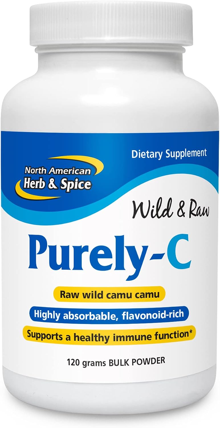 Purely-C Raw Whole Food Vitamin C Powder - 120g Bulk Powder with Camu Camu, Acerola & Rose Hip - görsel 1