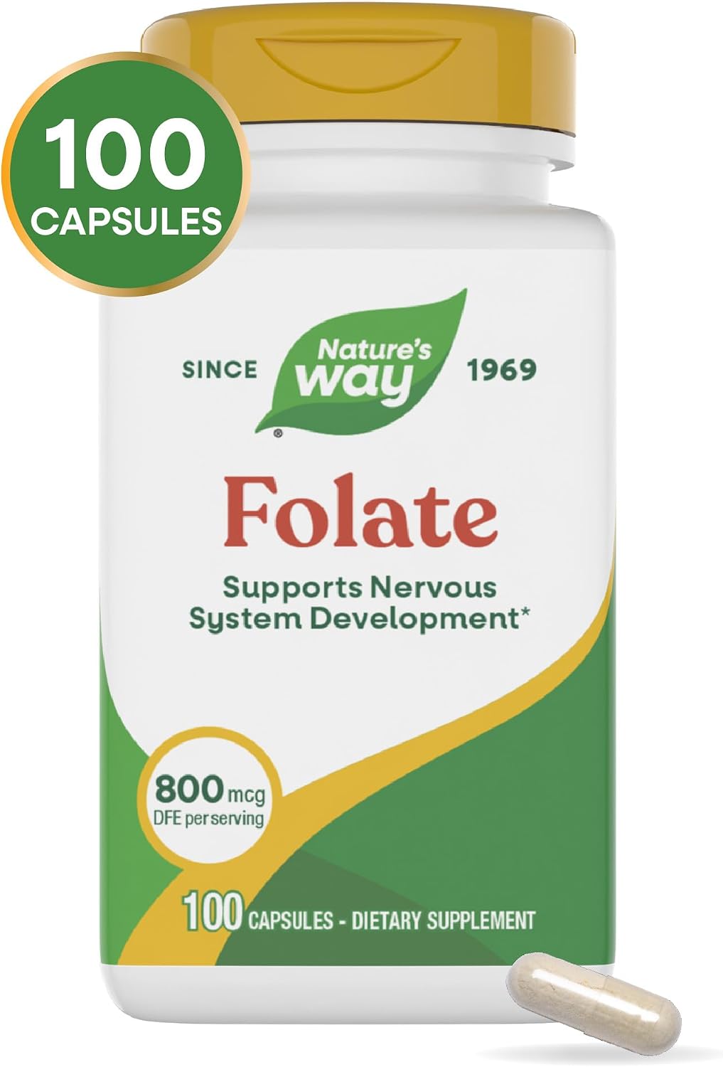 Nature's Way Folic Acid, 800 mcg DFE per serving, 100 Capsules - görsel 7