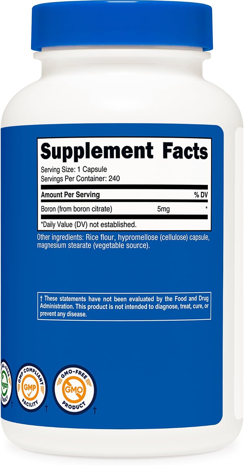 Nutricost Boron Capsules 5mg, 240 Vegetarian Capsules - görsel 5