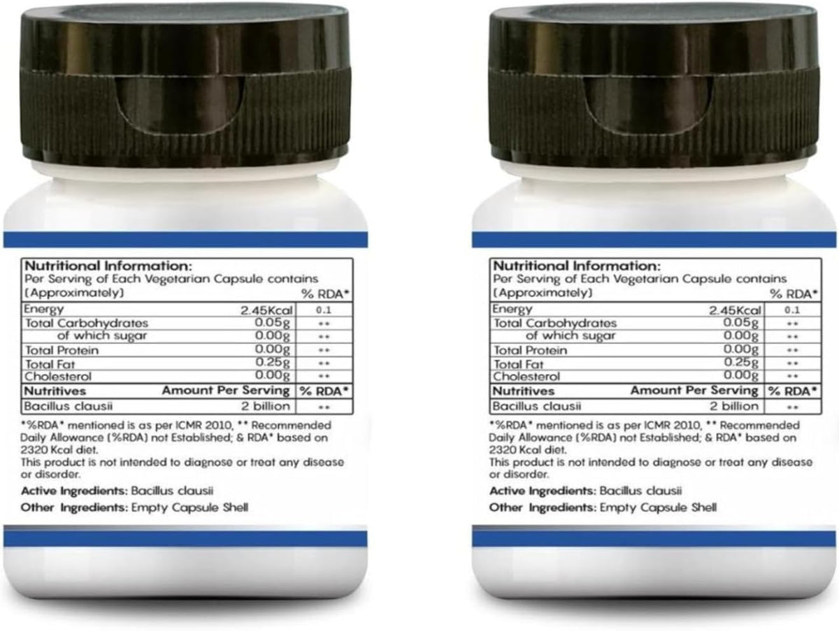 Bacillus clausii 2 Billion Capsule (30 Veg Capsules) Pack of 2 - görsel 2
