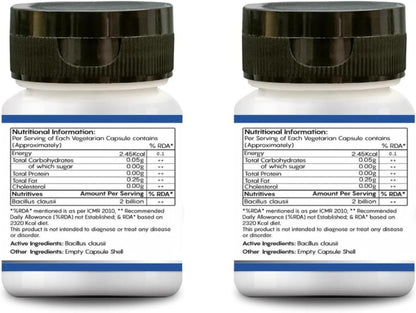 Bacillus clausii 2 Billion Capsule (30 Veg Capsules) Pack of 2