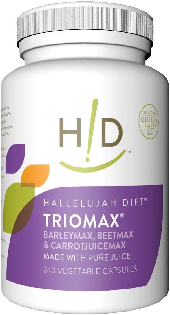 Hallelujah Diet TrioMax – Broad-Spectrum Vitamin & Antioxidant Blend Supplement, Food-Based, Gluten-Free, Vegan, 30-Day Supply, 240 Capsules - görsel 1