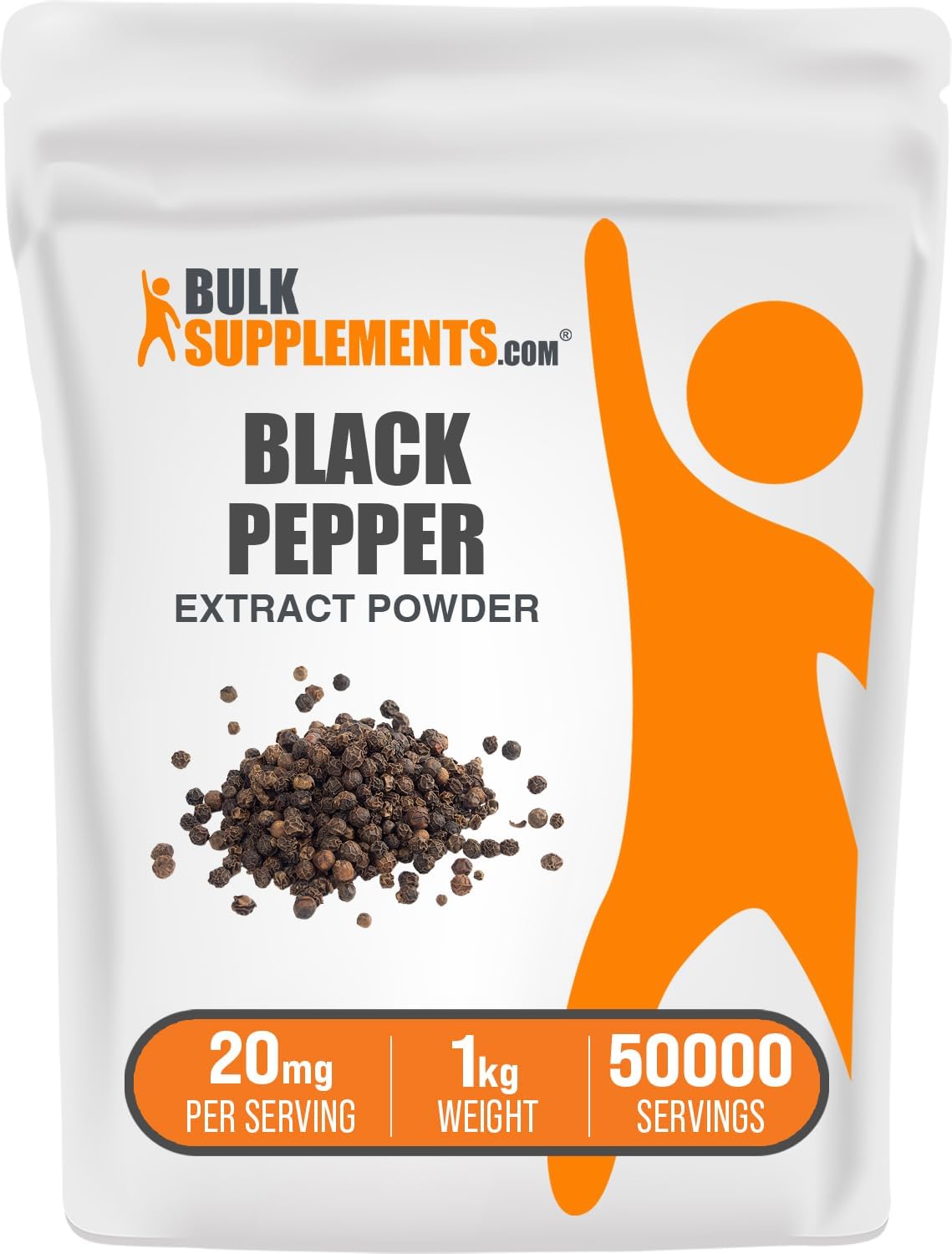 BulkSupplements Black Pepper Extract Powder (Piperine), 20mg per Serving, 5kg - görsel 1