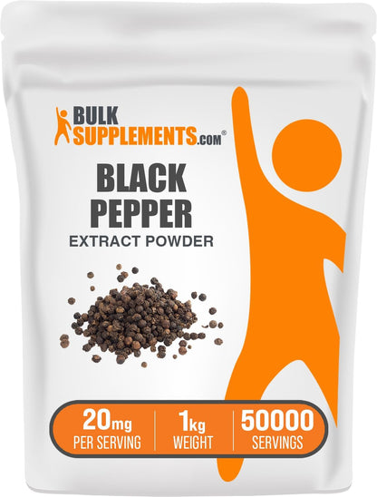 BulkSupplements Black Pepper Extract Powder (Piperine), 20mg per Serving, 5kg