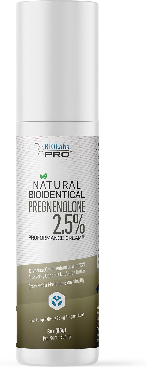 BIOLABS PRO Pregnenolone Cream 2.5% - Natural Bioidentical - Unscented 85g (Two-Month Supply) - görsel 1