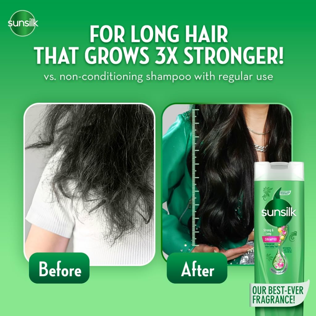 Sunsilk Co-Creations Strong and Long with Biotin Shampoo, 180 ml - görsel 6
